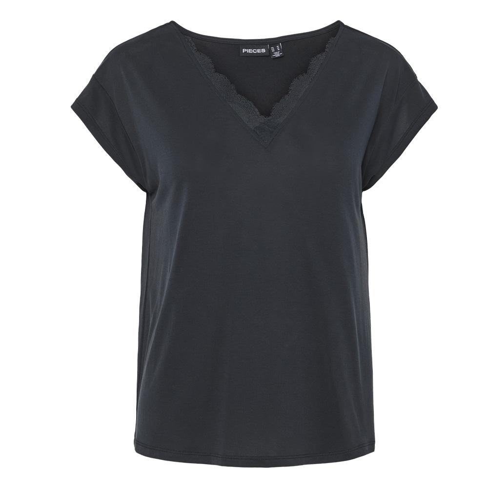 T-Shirt Noir Femme Pieces Kamala pas cher