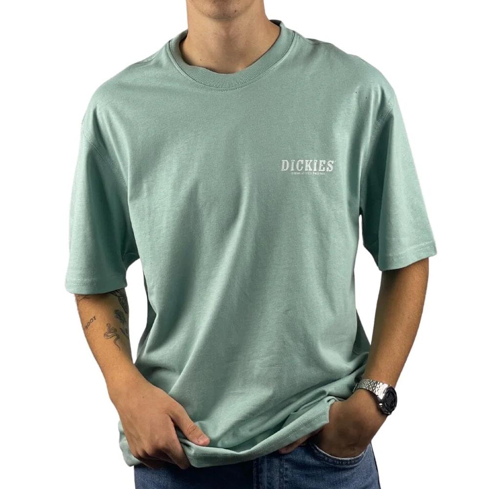T-shirt Vert Homme Dickies Script Blue Surf pas cher