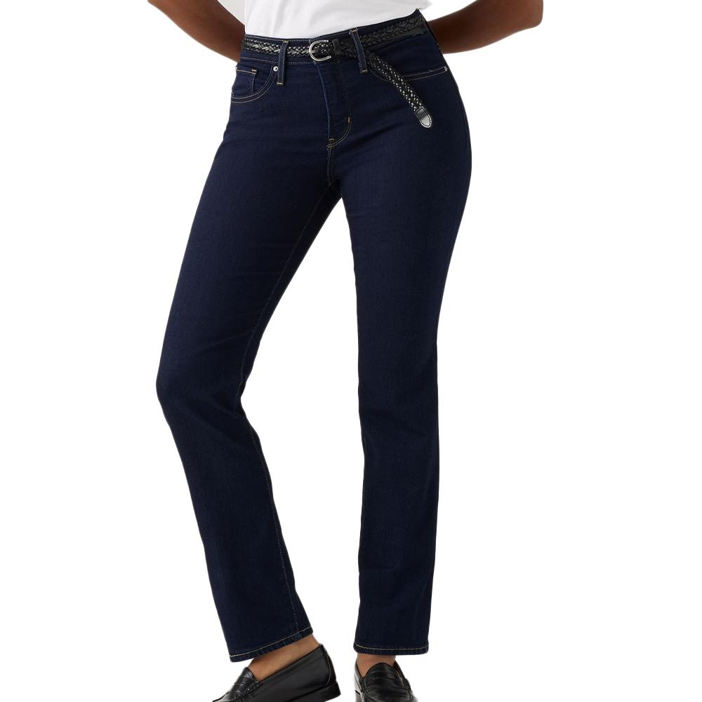 Jean 314 Bleu Brut Femme Levi's Shaping Straight Dark Indi pas cher