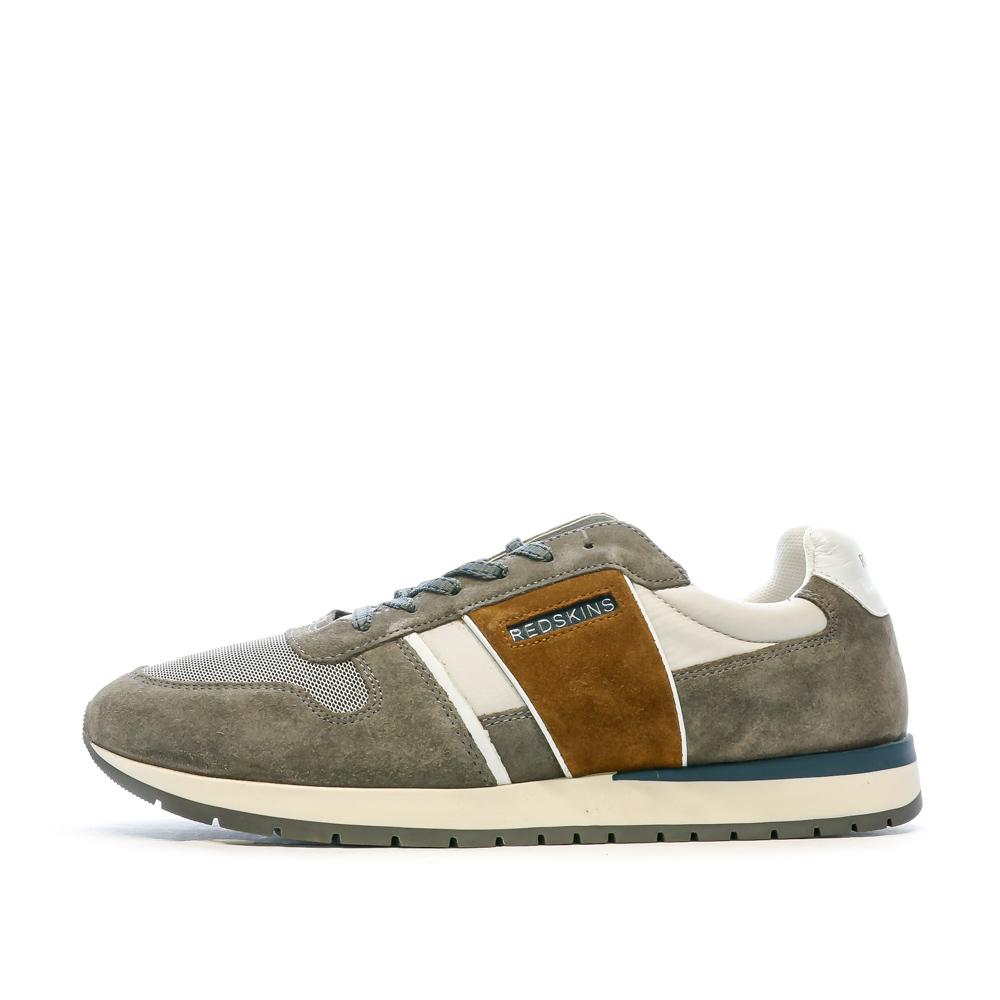 Baskets Grise/Camel Homme Redskins Affairan pas cher