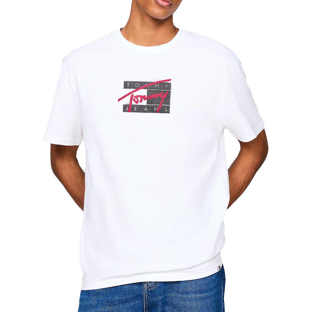 T-shirt Blanc Homme Tommy Hilfiger Street pas cher