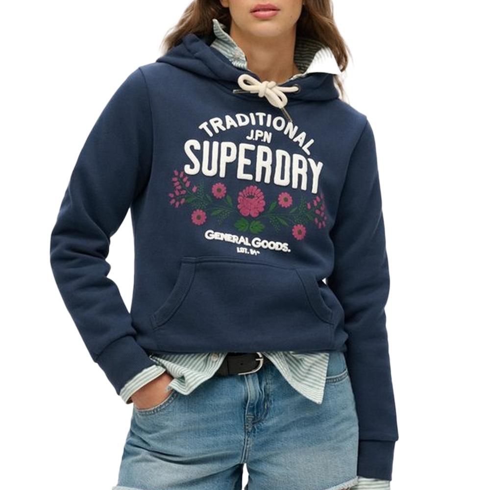 Sweat Marine Femme Superdry Lot 54 Hood pas cher