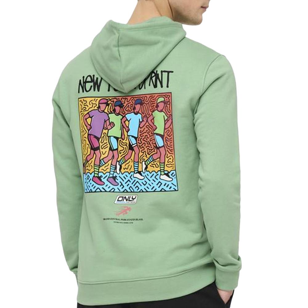 Sweat Vert Homme Only & Sons Print Logo vue 2