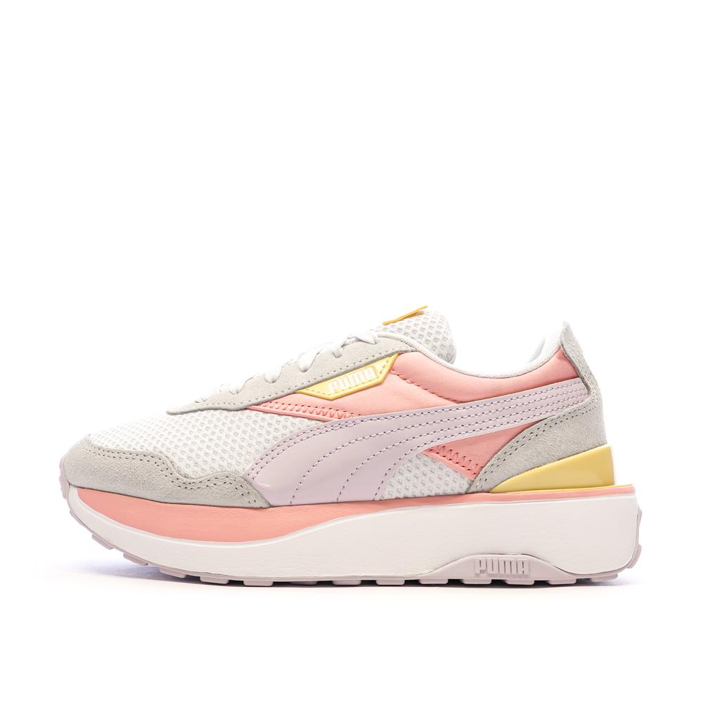 Baskets Grises/Rose Fille Puma Cruise Rider pas cher