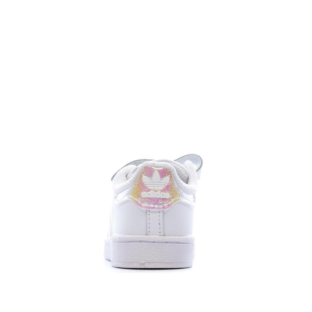 Basket Blanches Bébé Adidas SUPERSTAR CF I vue 3