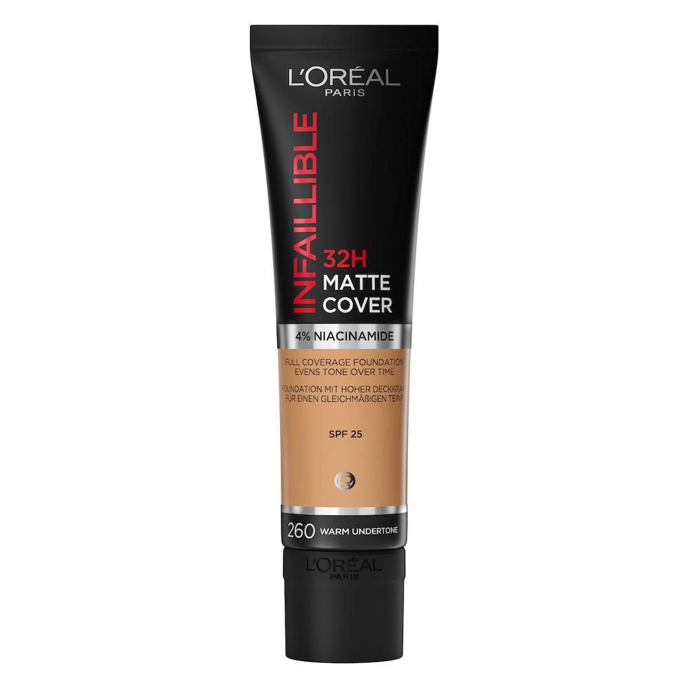 Fond de teint L'Oréal Paris Infaillible Matte Cover 260 Warm / Soleil Doré pas cher