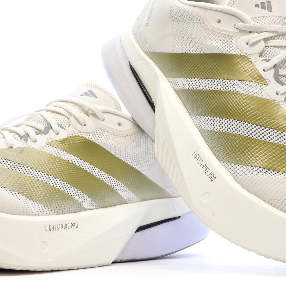 Chaussures Running Blanc/Doré Adidas Adizero Boston 13 vue 7