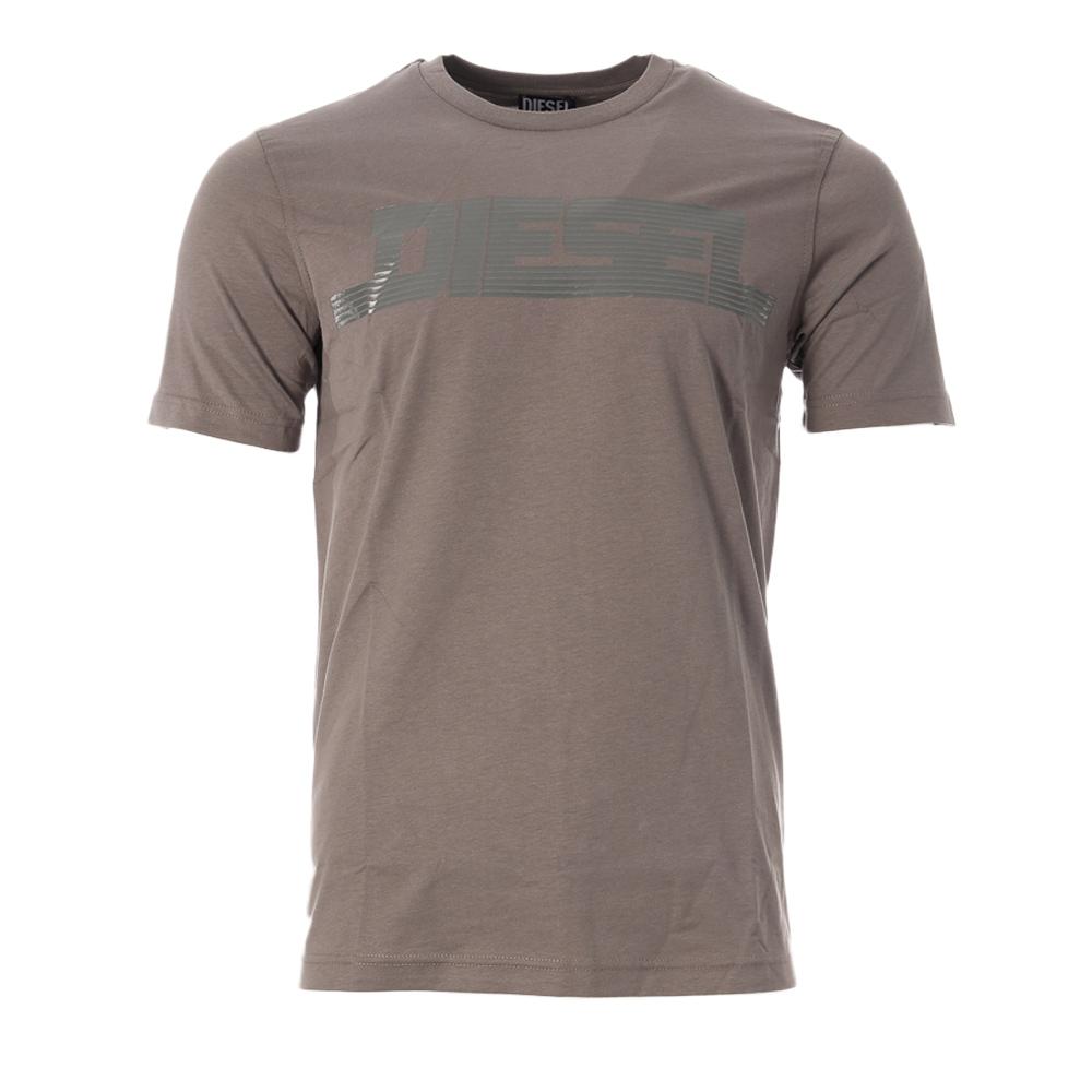 T-Shirt Gris Homme Diesel Magliettas pas cher