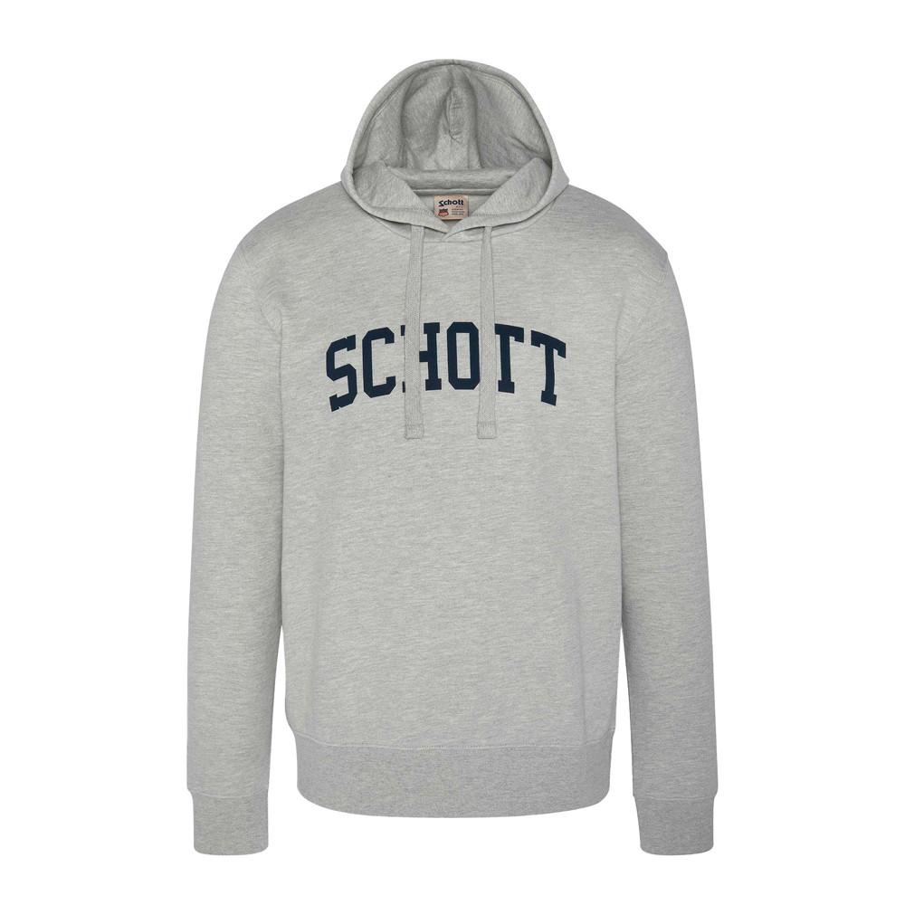 Sweat à capuche Gris Homme Schott Logo pas cher