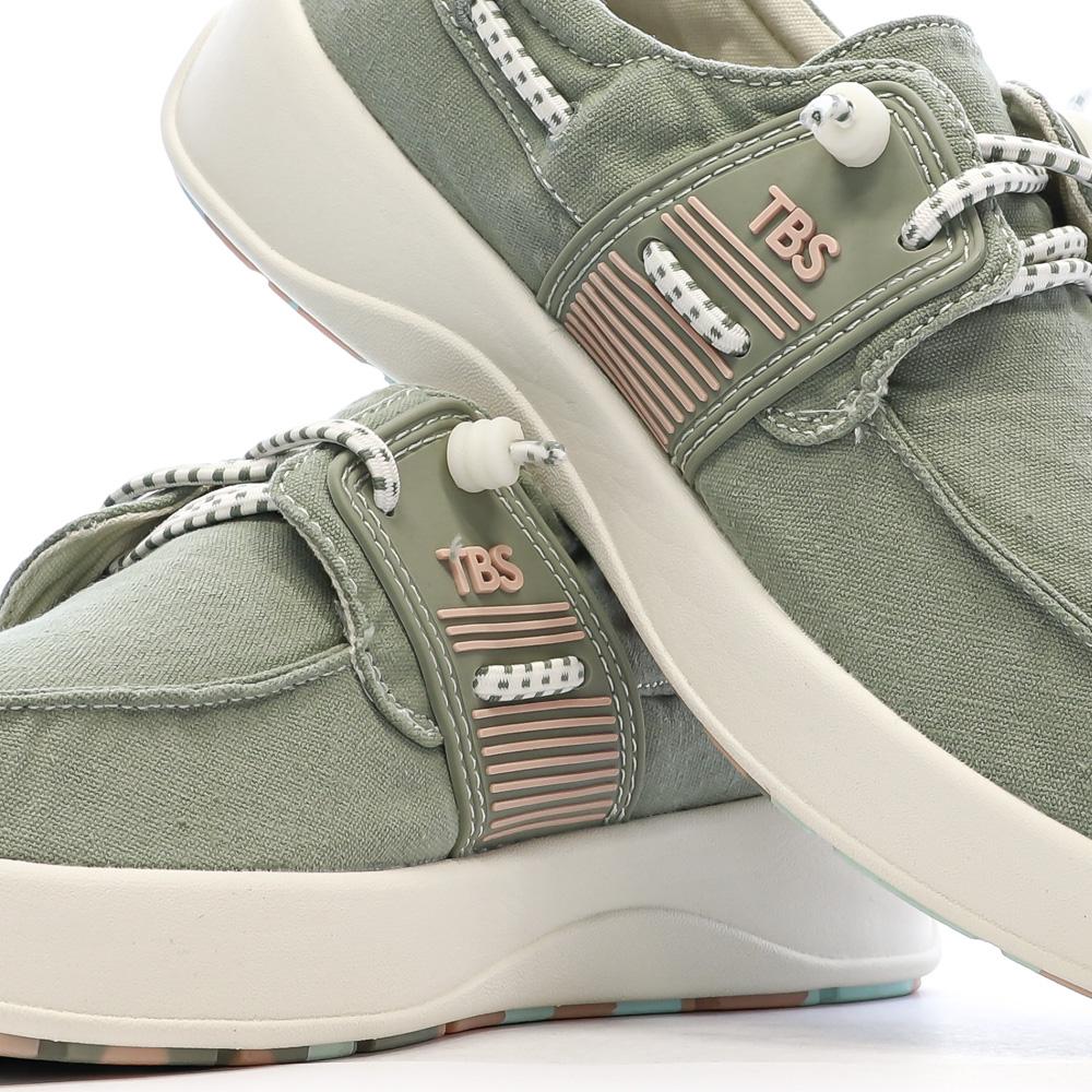 Zapatos náuticos verdes para mujer TBS de lona de algodón color arcilla ver 7