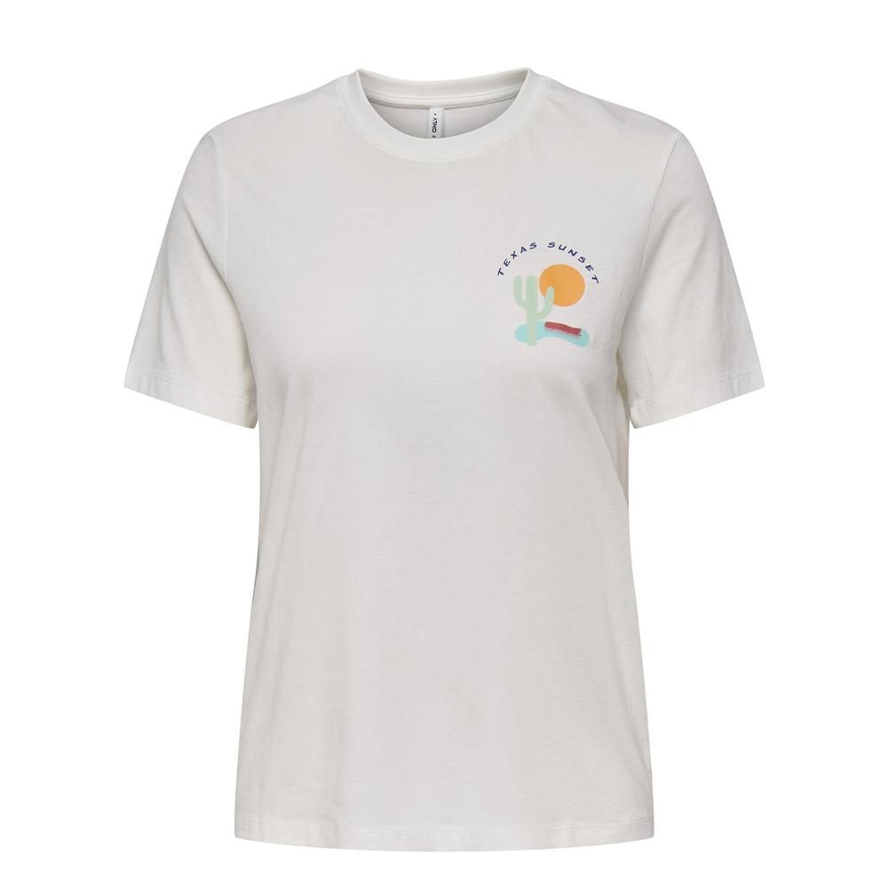T-shirt Blanc Femme Only Rosemary pas cher