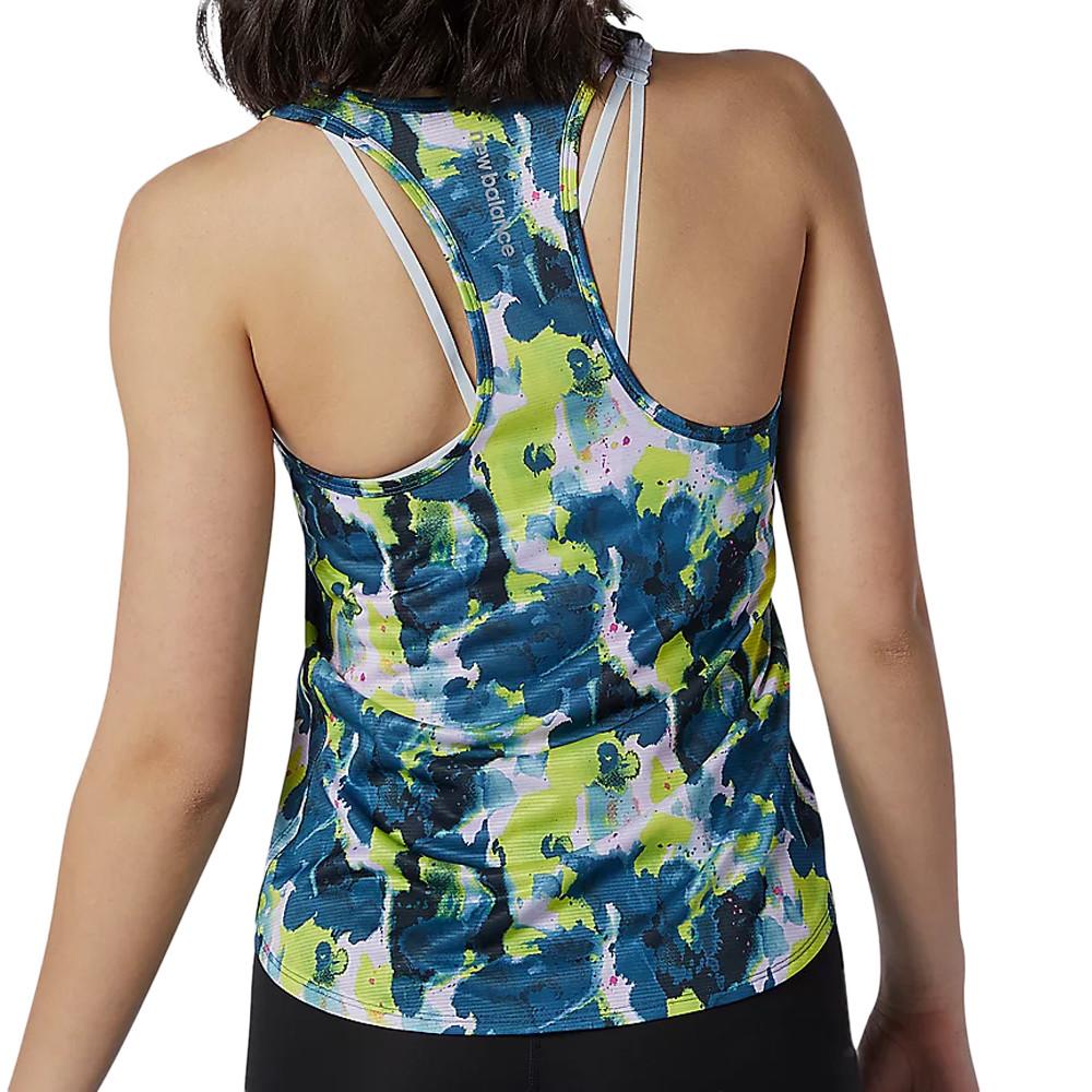 Top Jaune/Vert Femme New Balance Accelerate Tank vue 2