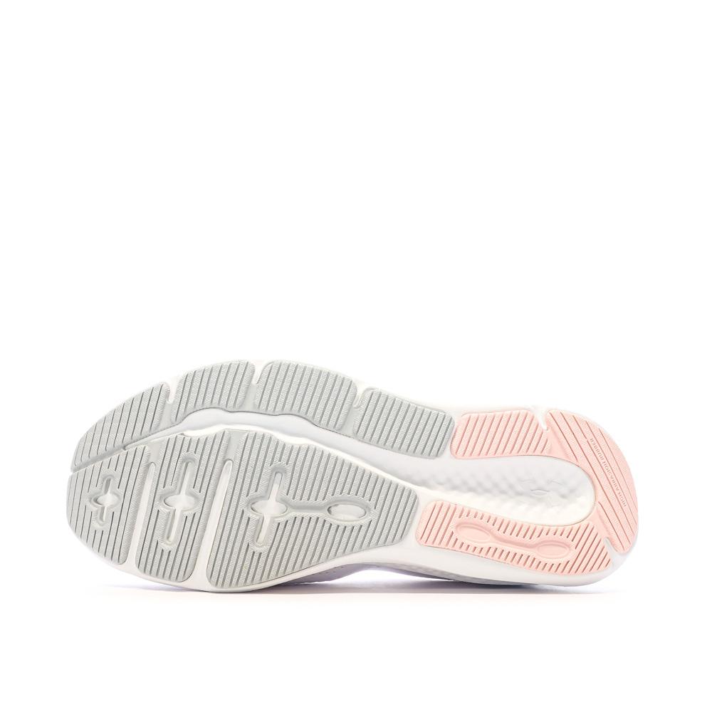Chaussures de Running Blanches/Bleu/Rose Femme Under Armour Charged Pursuit vue 5