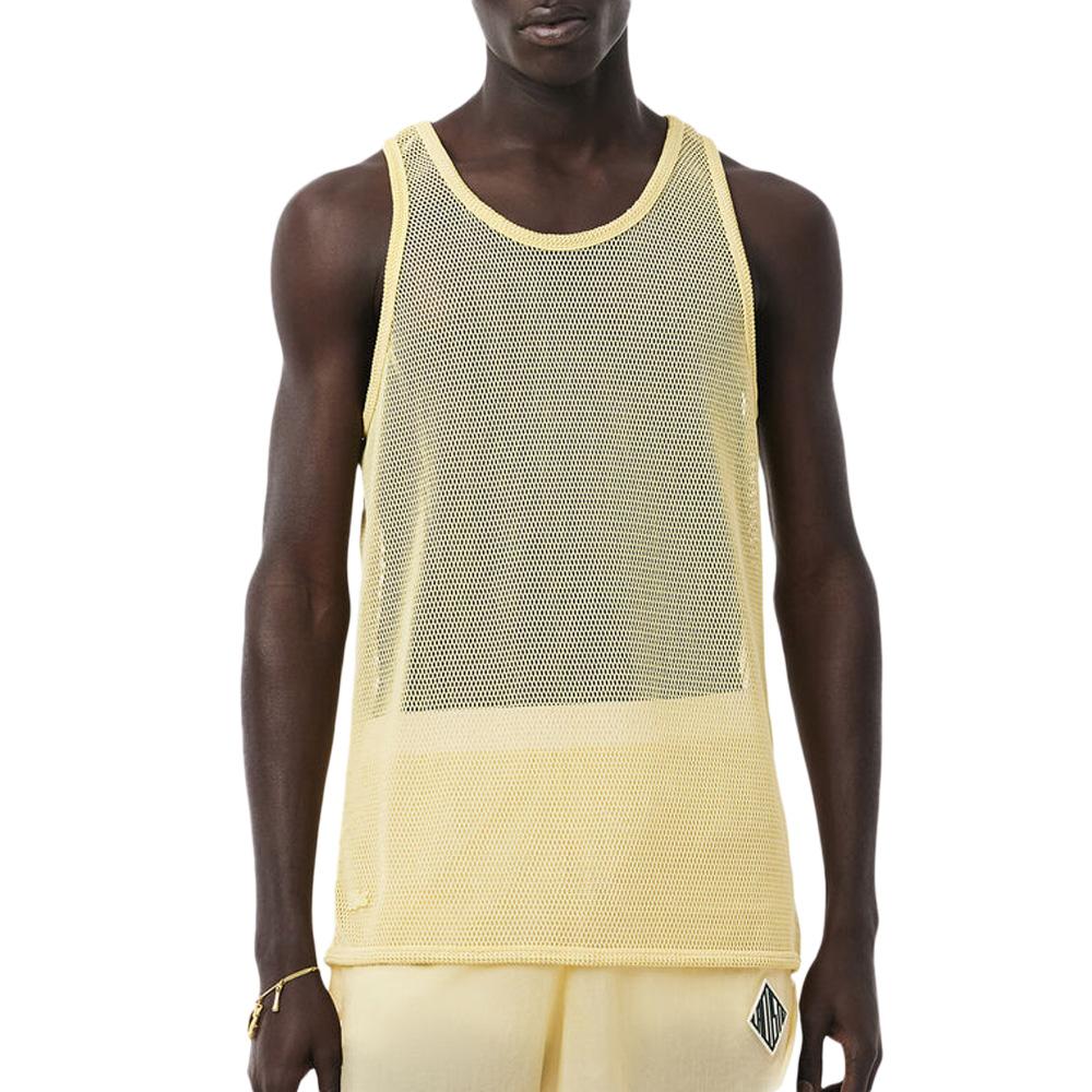 Débardeur Jaune Filet Homme Lacoste Runway Mesh pas cher