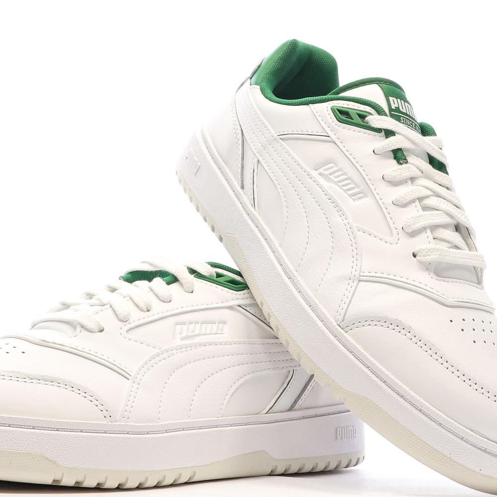 Baskets Blanches/Vertes Homme Puma Doublecourt03 vue 7