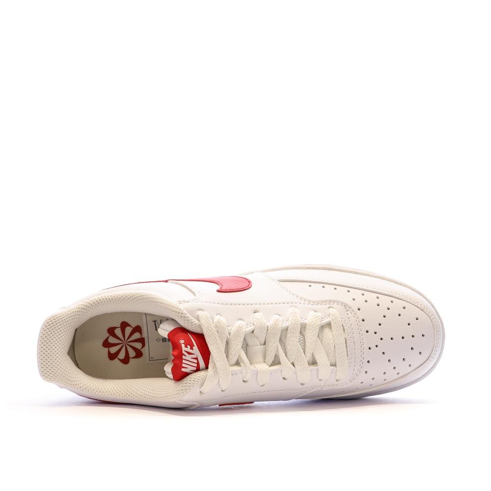 Baskets Blanches/Rouges Homme Nike Court Vision vue 4