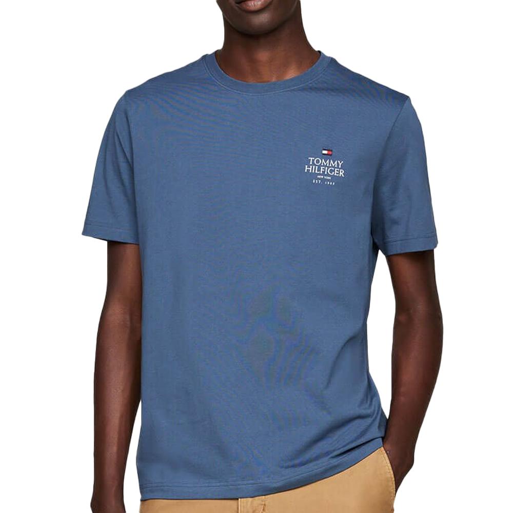 T-shirt Bleu Homme Tommy Hilfiger Hilfiger StackDBZ pas cher