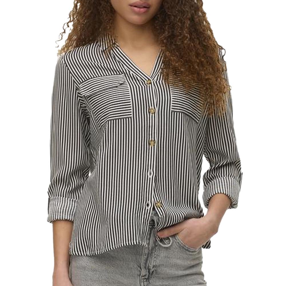 Chemise Chocolat/Blanc Femme Vero Moda Bumpy pas cher