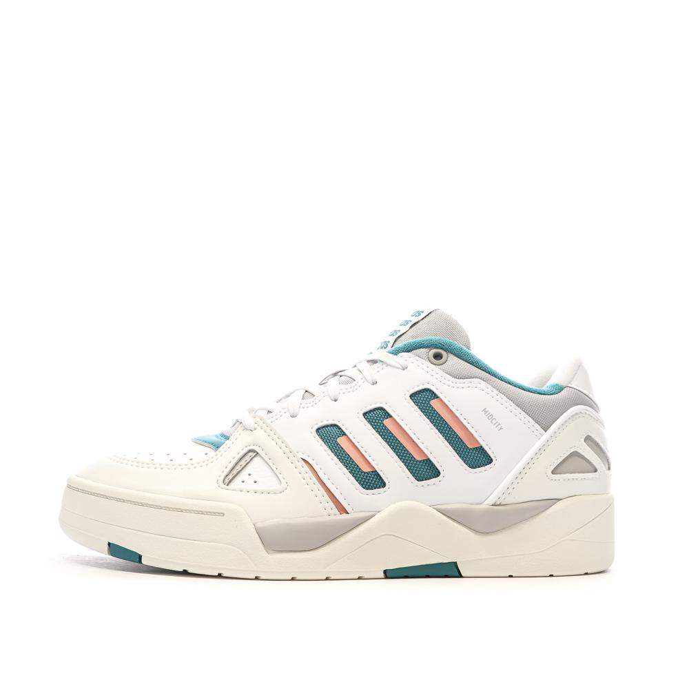 Baskets Blanches/Bleu Homme Adidas Midcity pas cher