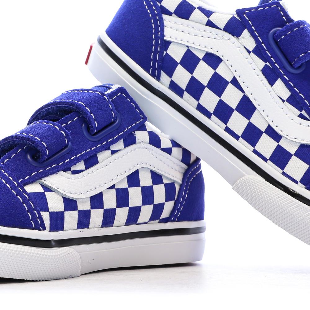 Baskets Bleu Garçon Vans Old Skool V Check vue 7