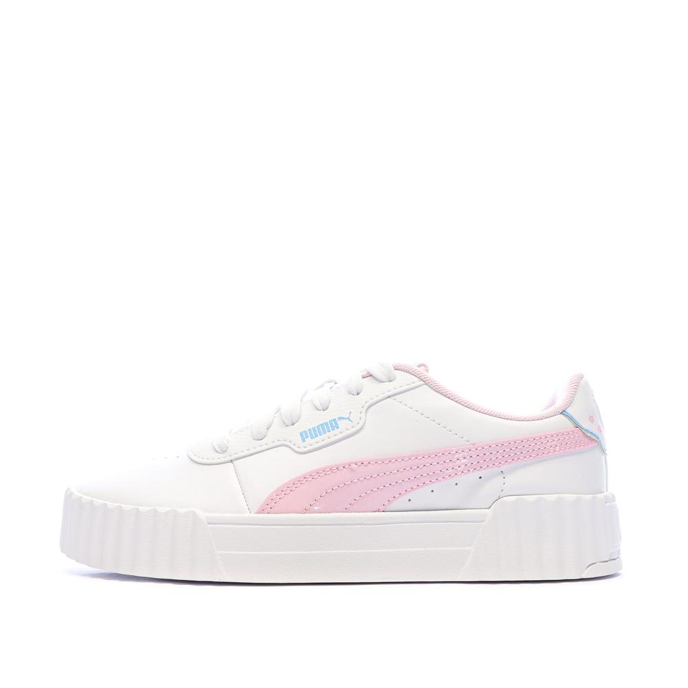 Baskets Blanc/Rose Fille Puma Carina 3.0 Jelly pas cher