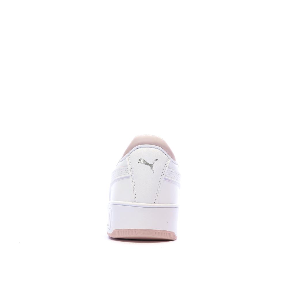 Baskets Blanches/Roses Fille Puma Carinas vue 3