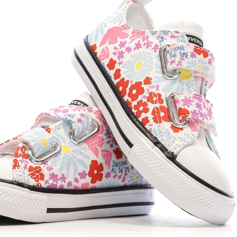 Baskets Blanches/Roses/Rouges/Bleu Fille Converse All Star Easy vue 7