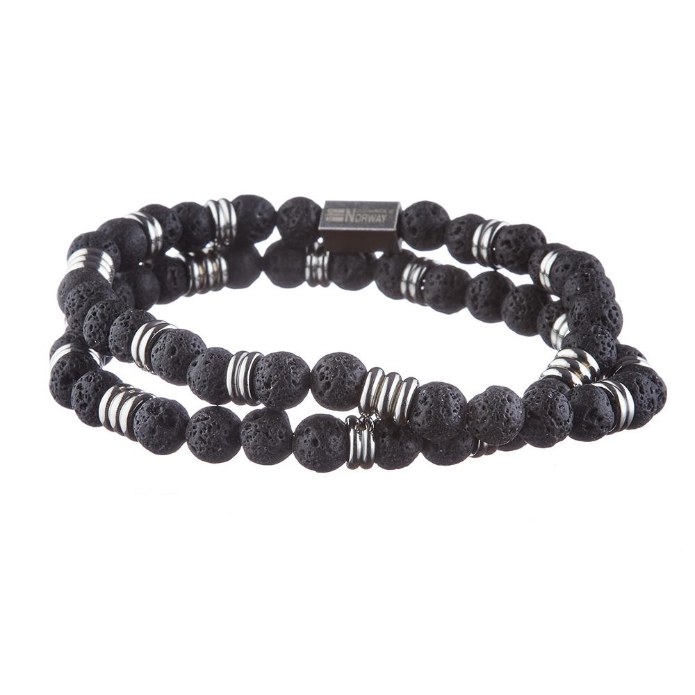 Bracelet Double Tour Noir Homme Geographical Norway 315056 pas cher