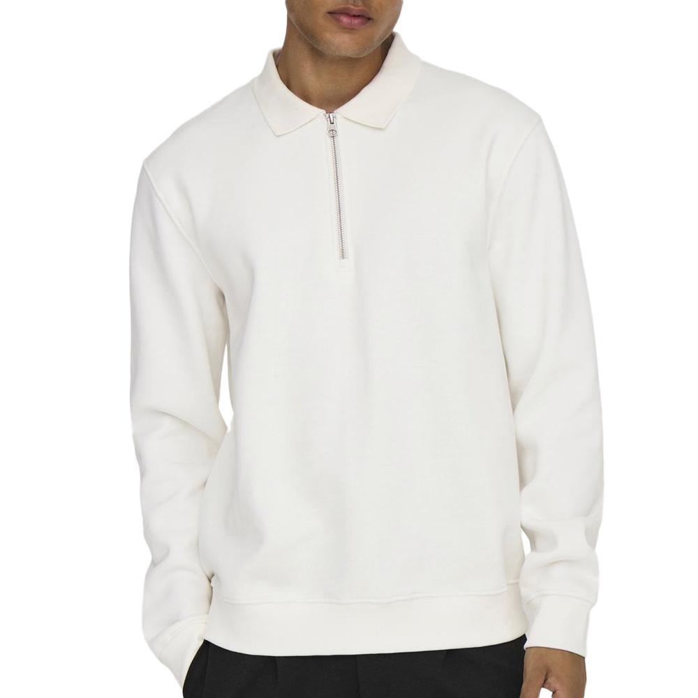 Sweat 1/2 Blanc Homme Only & Sons Abbott pas cher