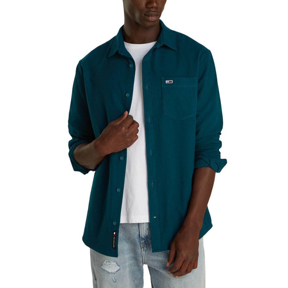 Chemise Vert Emeraude Homme Tommy Hilfiger Regular Flannel pas cher