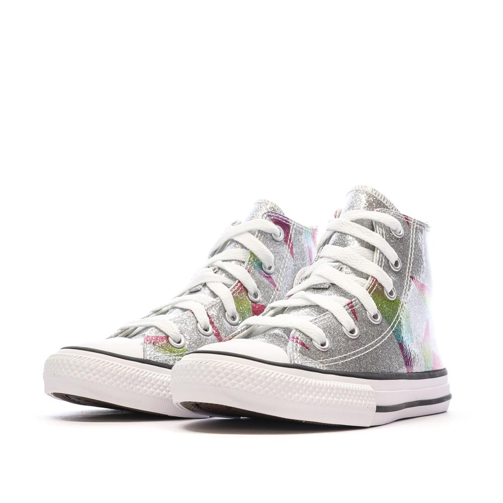 Baskets Grises à paillettes Fille Converse All Star Glitter vue 6