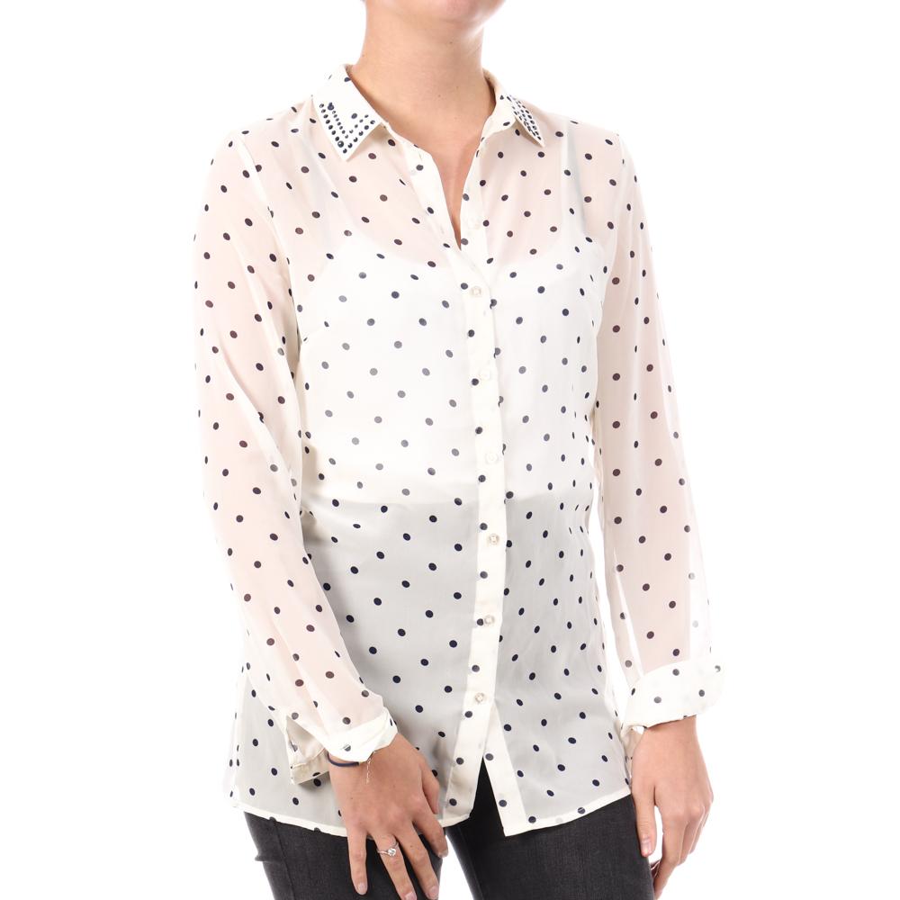 Chemise Blanche/Noir Femme Guess W1RH09W70Q0 pas cher