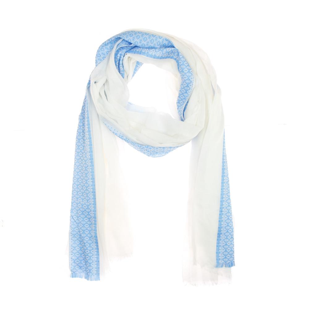 Foulard Crème/Bleu Femme Sublevel pas cher