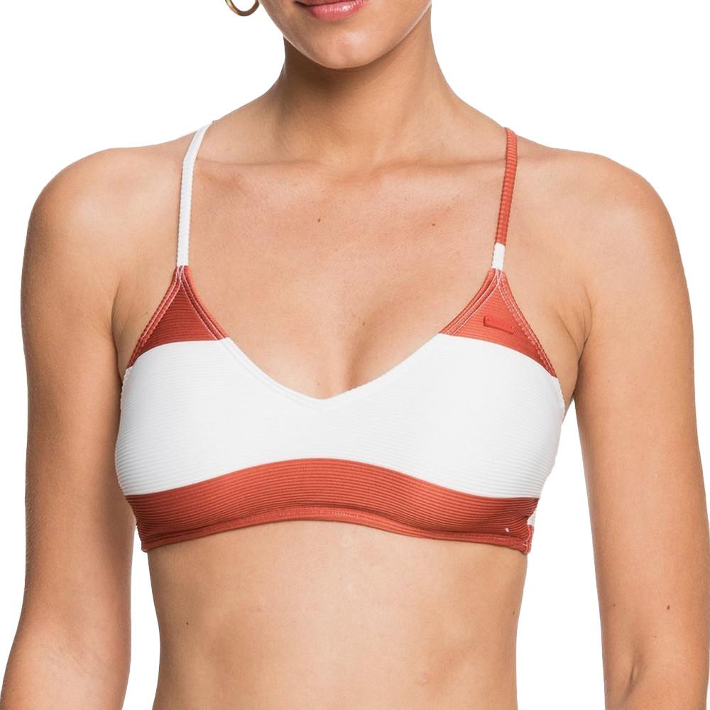 Haut de Bikini Blanc/Marron Femme Roxy Kelia pas cher