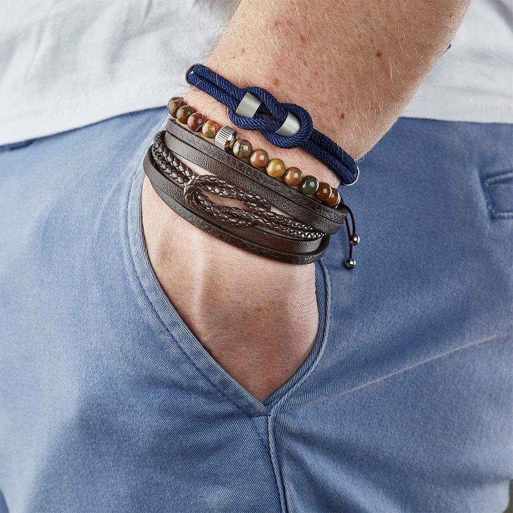 Bracelet Perles Beige Homme Geographical Norway 315053 vue 2