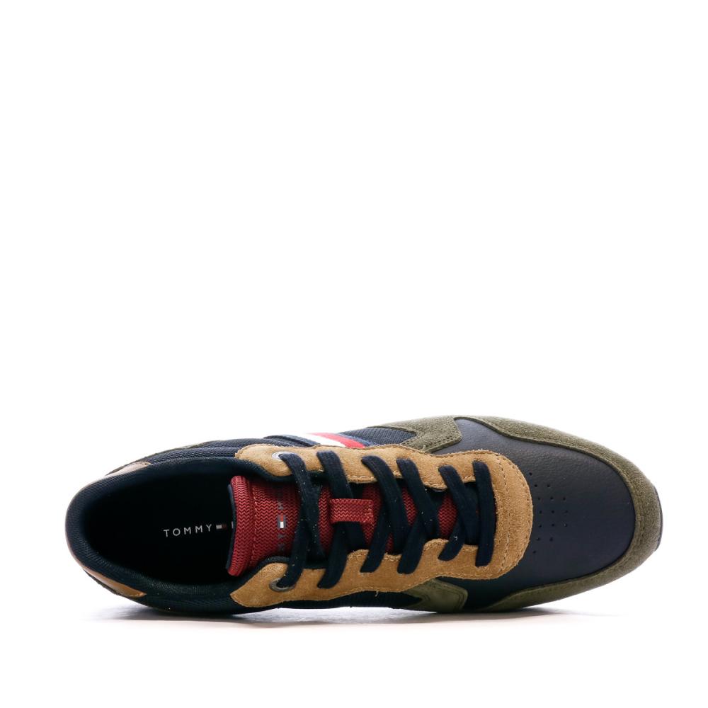 Baskets Kaki/Marine Homme Tommy Hilfiger Iconic Runner Mix vue 4