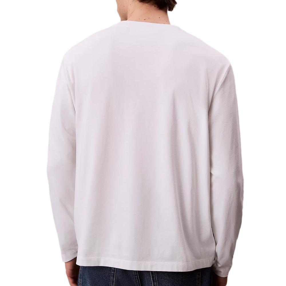 T-Shirt Manches Longues Blanc Homme Calvin Klein Jeans Standard vue 2