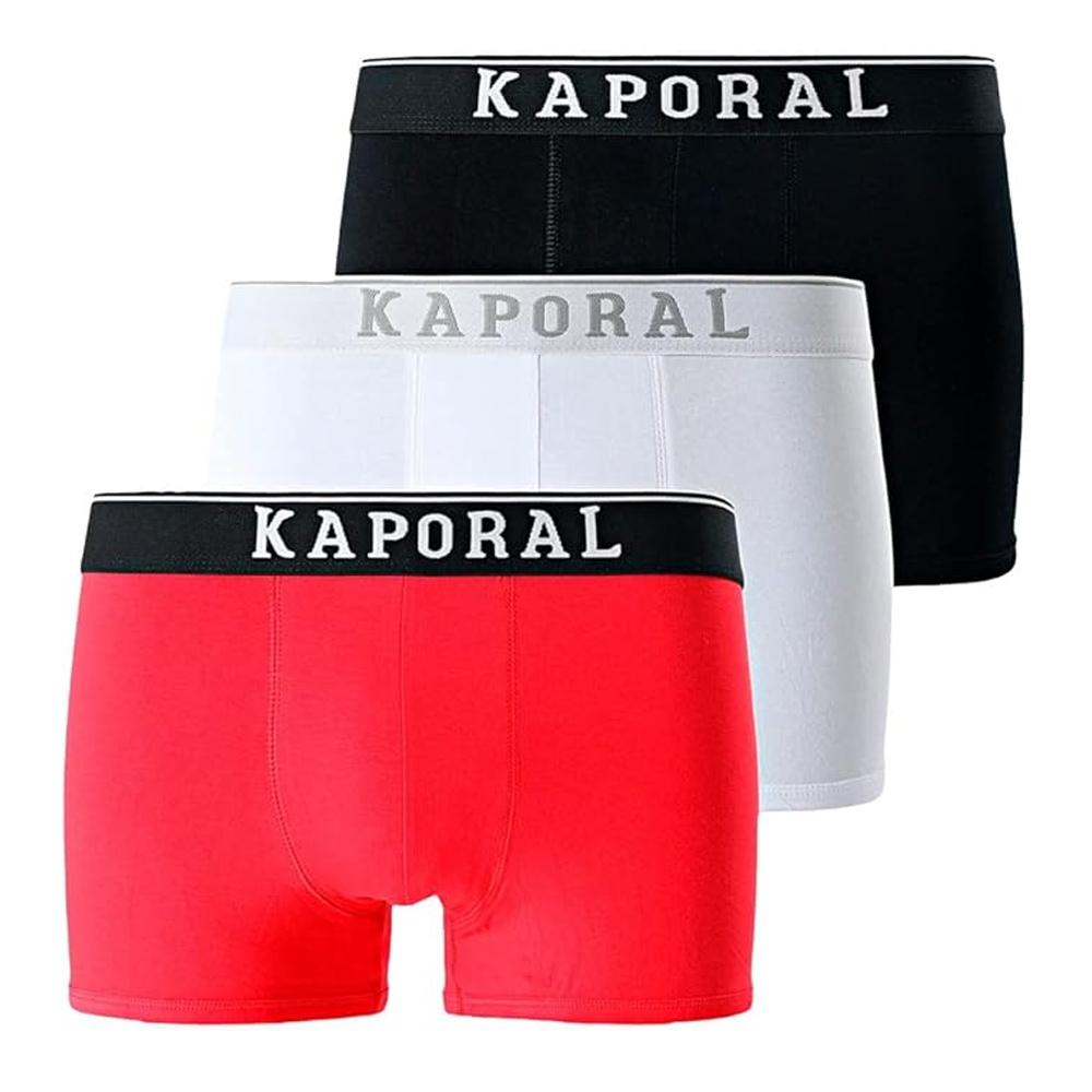 Lot x3 Boxers Noir/Rouge/Blanc homme Kaporal QUADMH pas cher