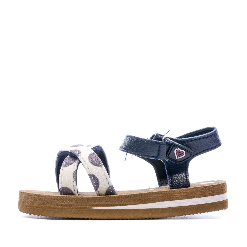 Sandales Marine à pois Fille Beppi pas cher
