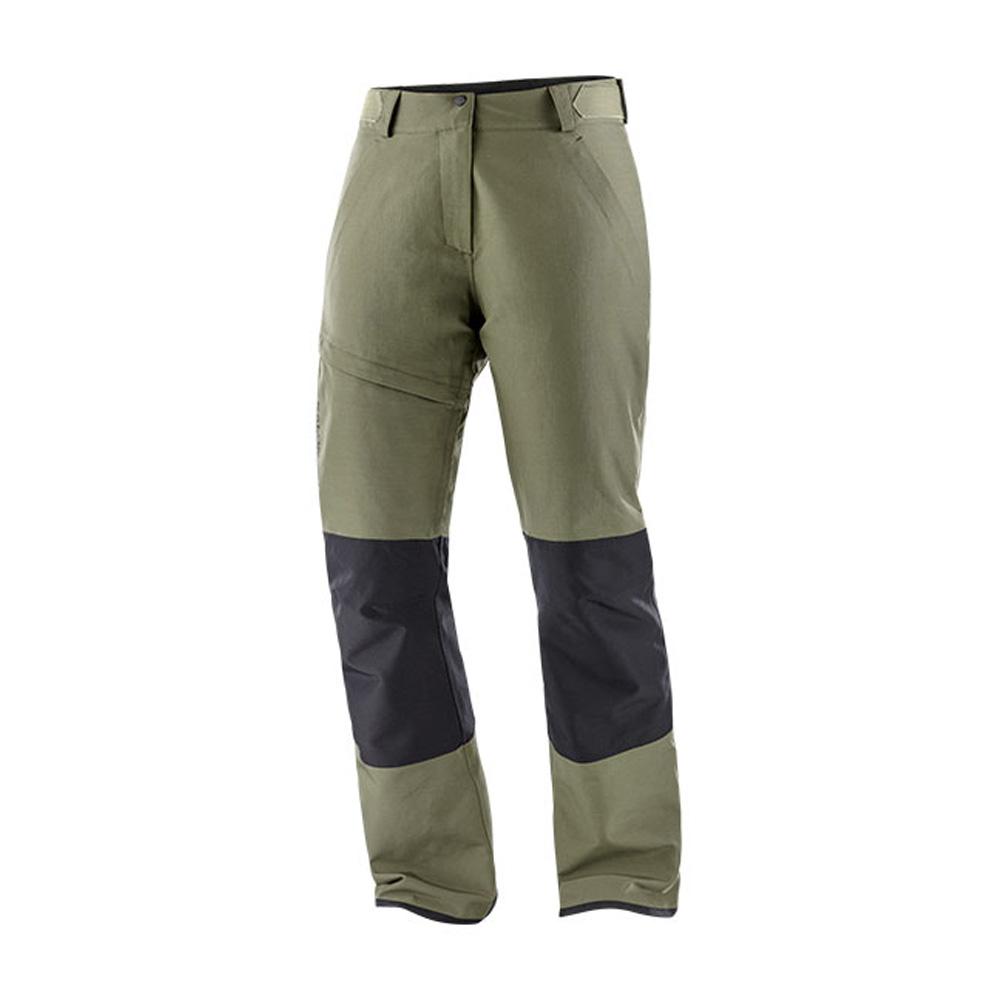 Pantalones de esquí verdes para mujer Salomon Bashley Puff barato