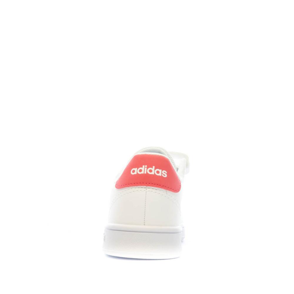 Baskets Blanches/Rose Fille Adidas Advantage vue 3