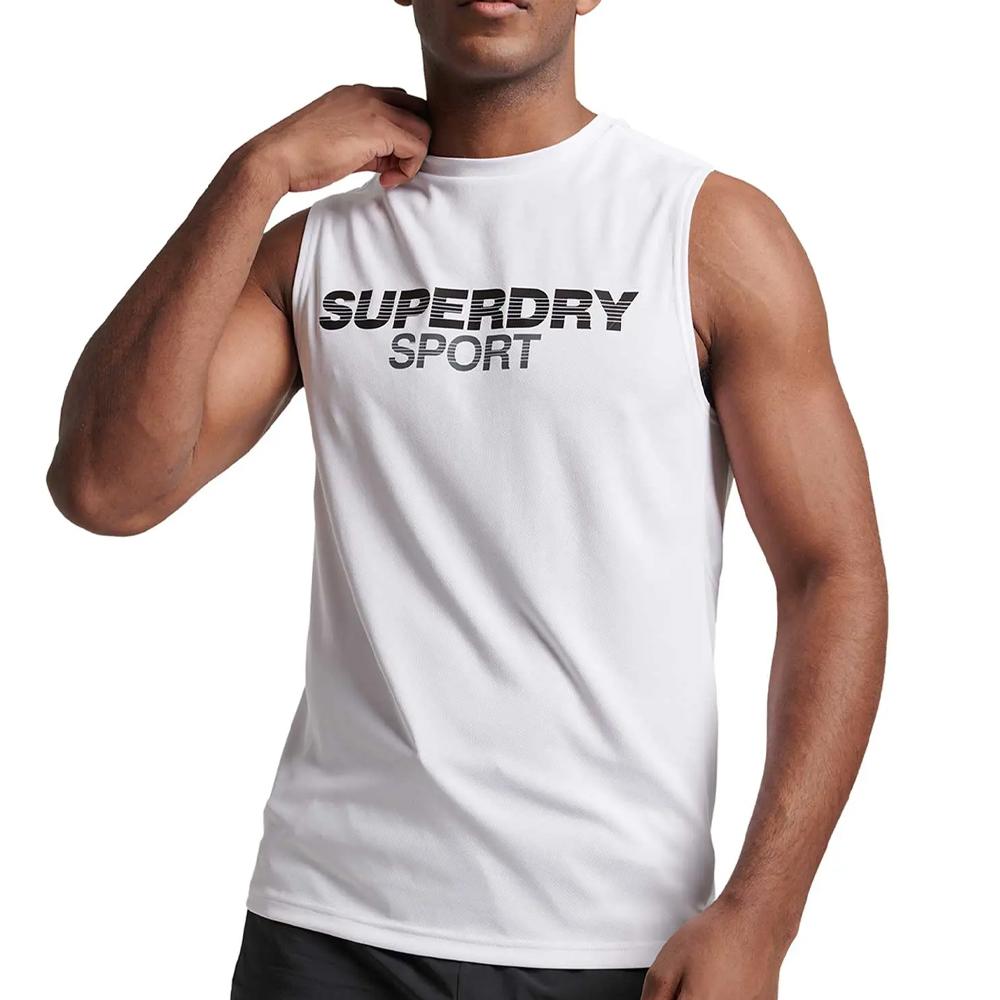 Débardeur Blanc Homme Superdry Active Vest pas cher