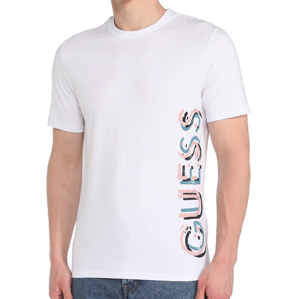 T-shirt Blanc Homme Guess Vertical pas cher