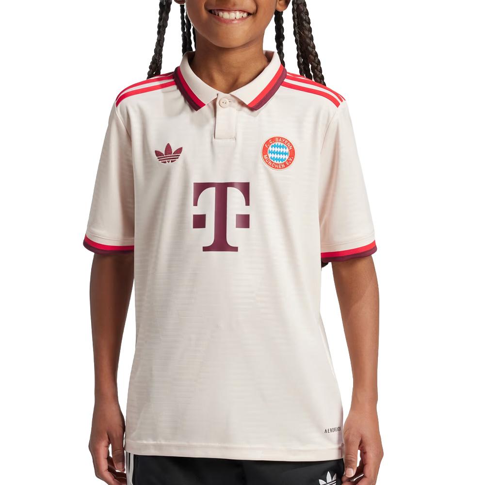 FC Bayern Beige/Rojo Adidas Camiseta de fútbol para niño 24/25 barato
