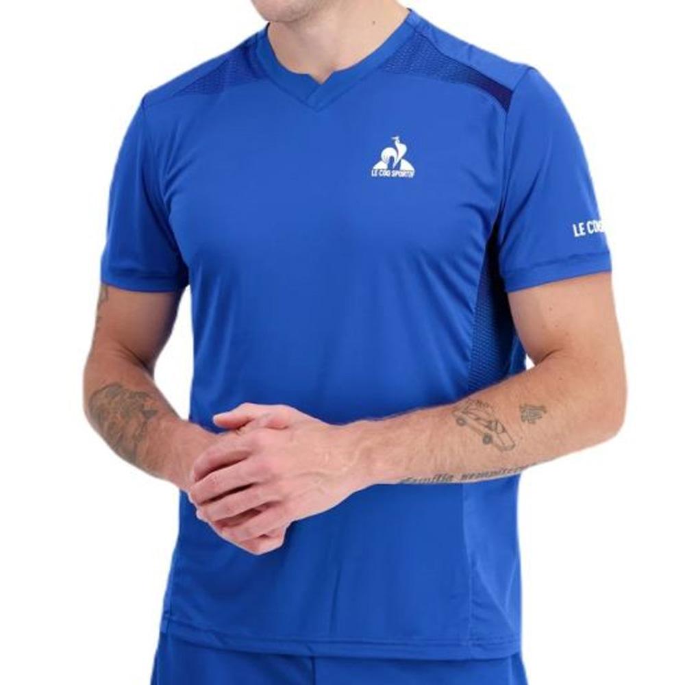 T-Shirt Bleu Homme Le Coq Sportif Tennis Pro pas cher