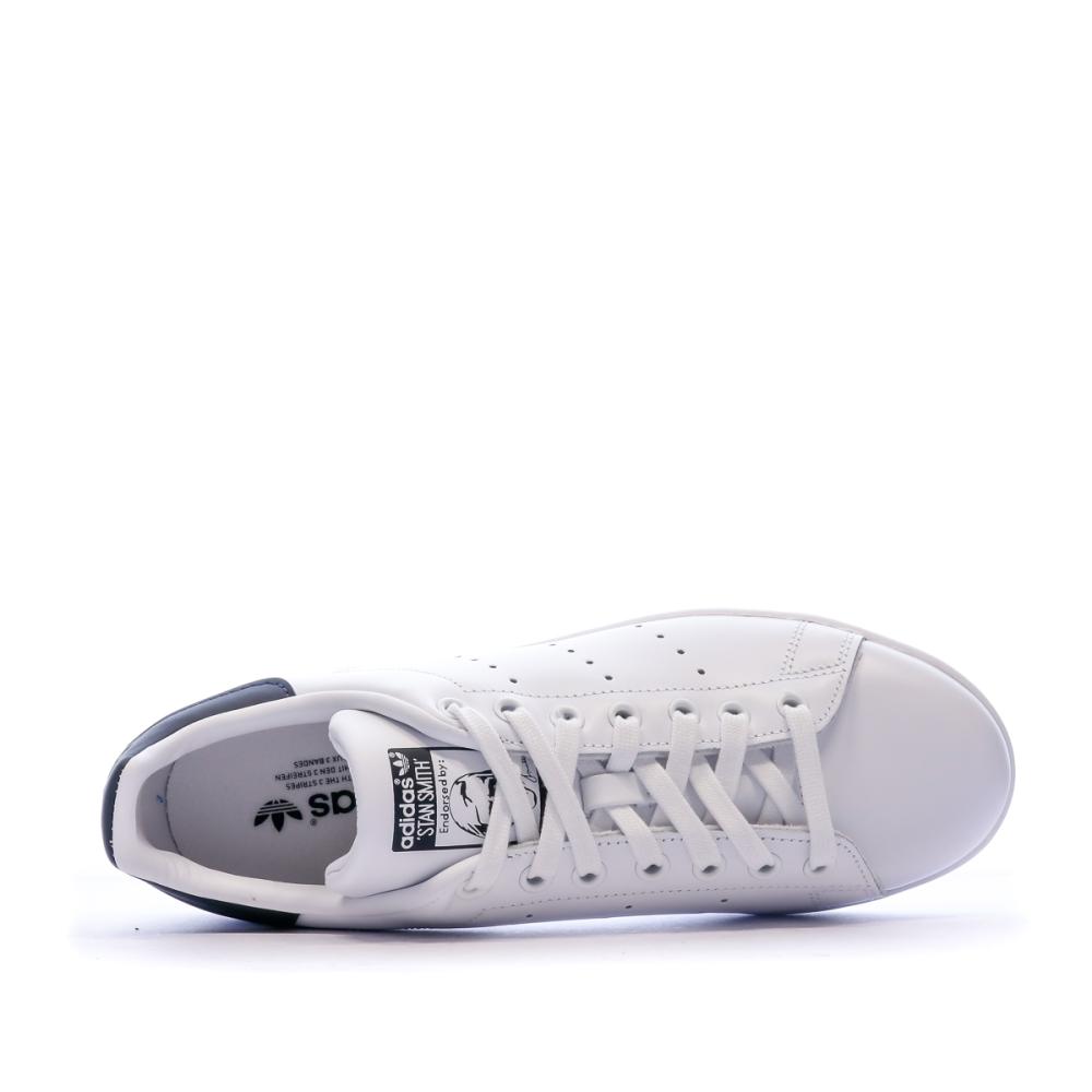 Baskets Stan Smith Blanches/Marines Homme Adidas M20325 vue 4