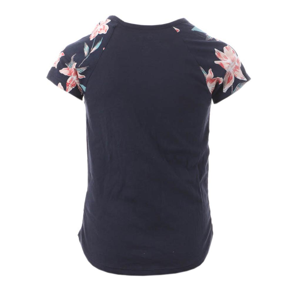 T-shirt Marine à fleurs Fille Roxy Friday Love vue 2
