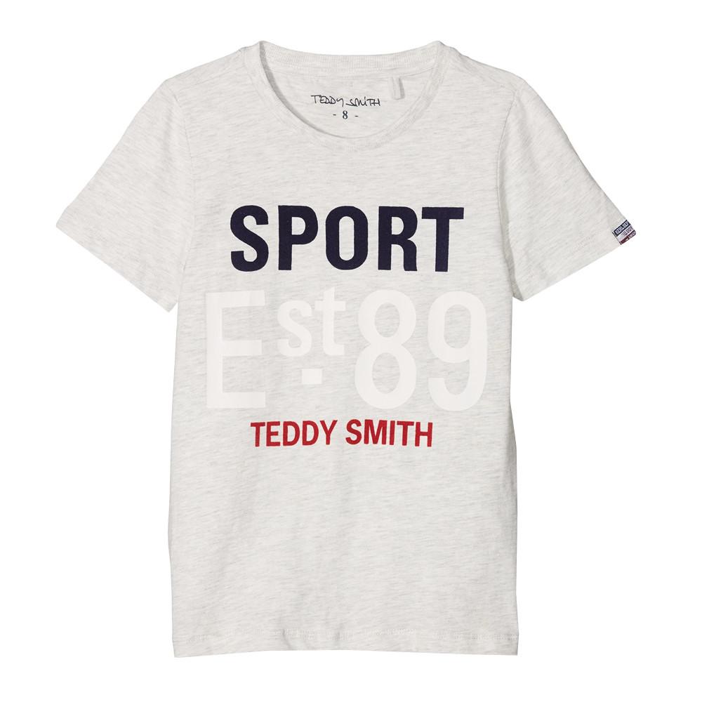 T-shirt Blanc Chiné Garçon Teddy Smith Tidra pas cher