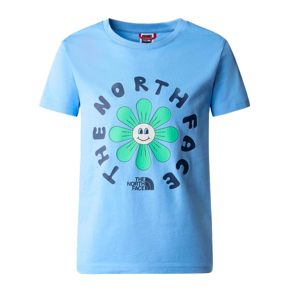 T-shirt Bleu/Vert Fille The North Face Teen Festival Daisy pas cher