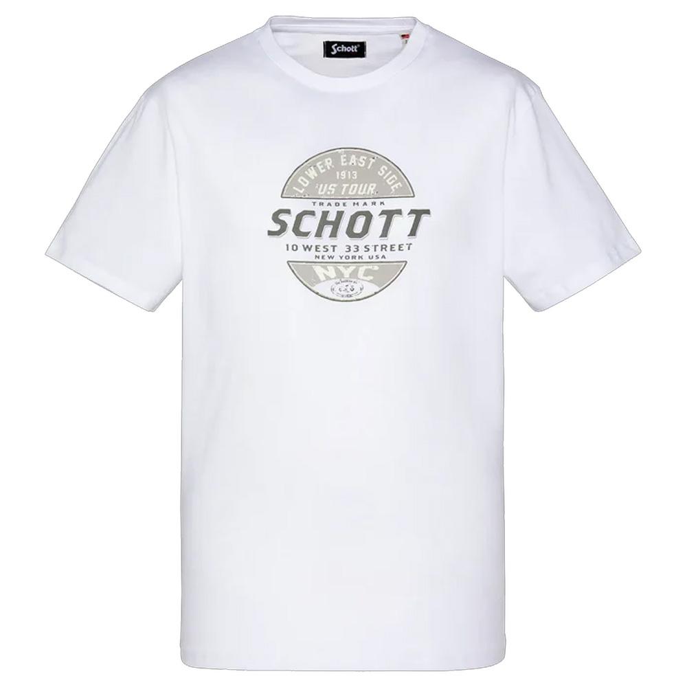 T-shirt Blanc Homme Schott TSUSTOUR pas cher
